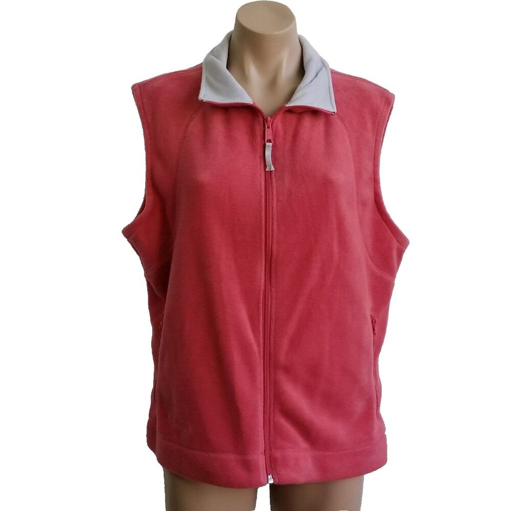 Womens Columbia Hiking Trails Fleece Outdoor Active Vest Coral Pink Size XL